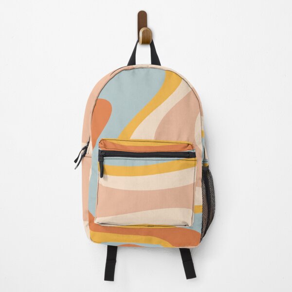 Item preview, Retro Dream Abstract Swirl Pattern Pastel Apricot Buff Ice Blue Mustard designed and sold by kierkegaard.