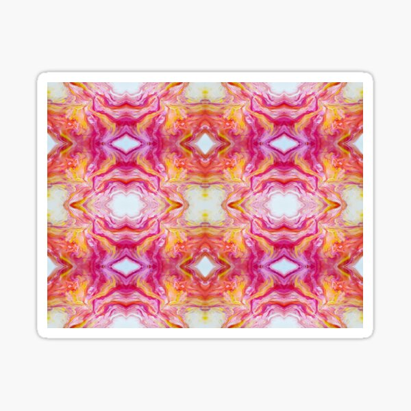 Abstract Pink, Red, Yellow, Orange, and White Painting Sticker