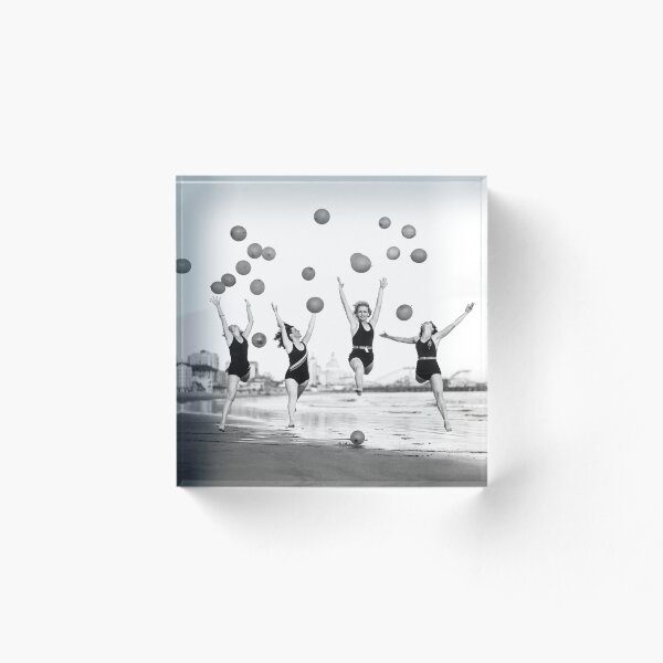 Item preview, Women Dancing on Beach, Black and White, Vintage Wall Art designed and sold by modernretro.
