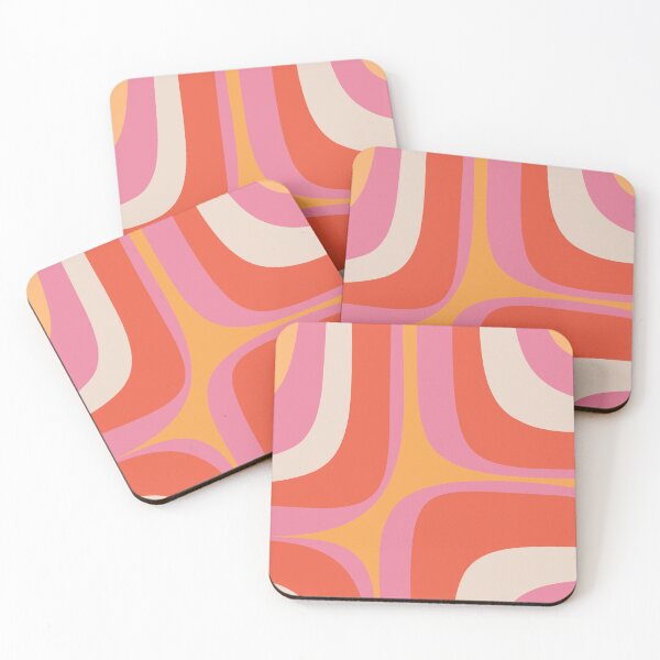 Item preview, Retro Groove Minimalist Abstract Pink Orange designed and sold by kierkegaard.