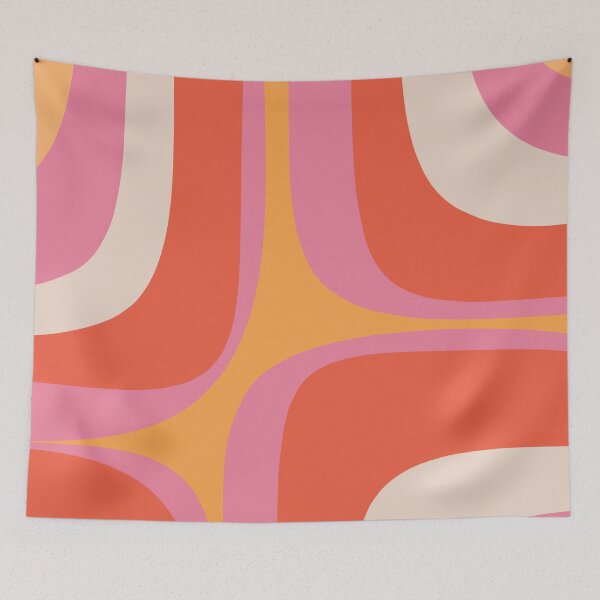 Item preview, Retro Groove Minimalist Abstract Pink Orange designed and sold by kierkegaard.