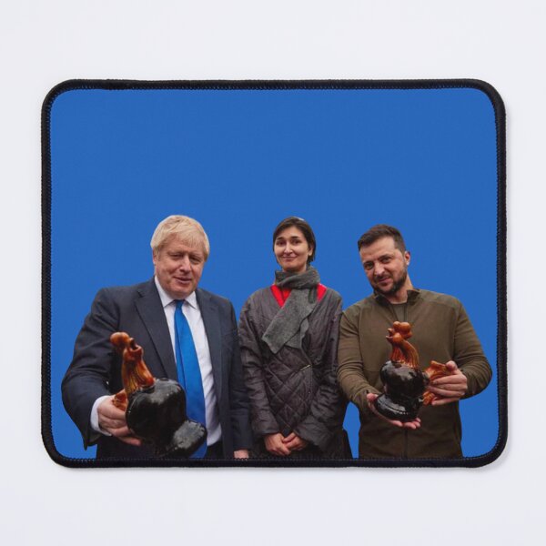 Item preview, Zelensky and Boris Johnson with Ceramic Chickens designed and sold by GrellenDraws.