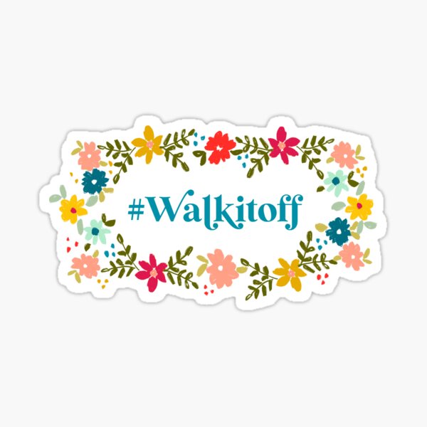 Walk it off hashtag bright boho floral art by Terri Conrad Designs Sticker