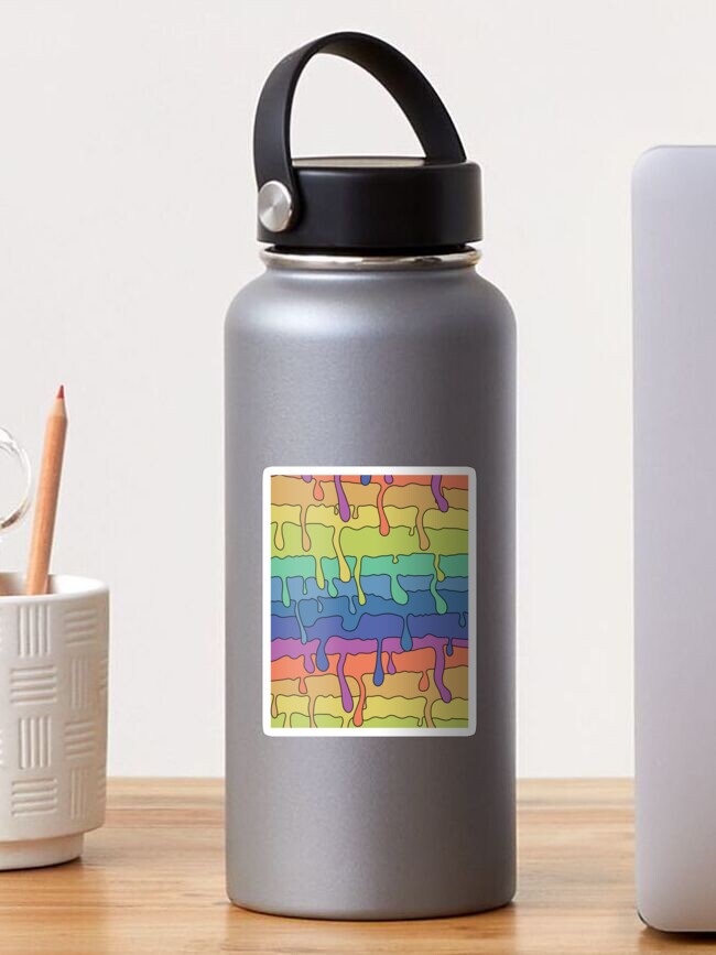 Retro Rainbow Slim Water Bottle, Stainless Steel Water Bottle 