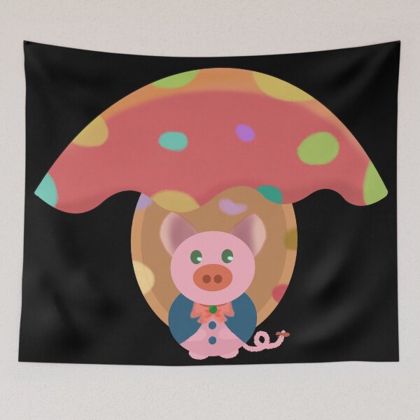 Item preview, Piggy Waiting Under A Mushroom designed and sold by MILdecals.