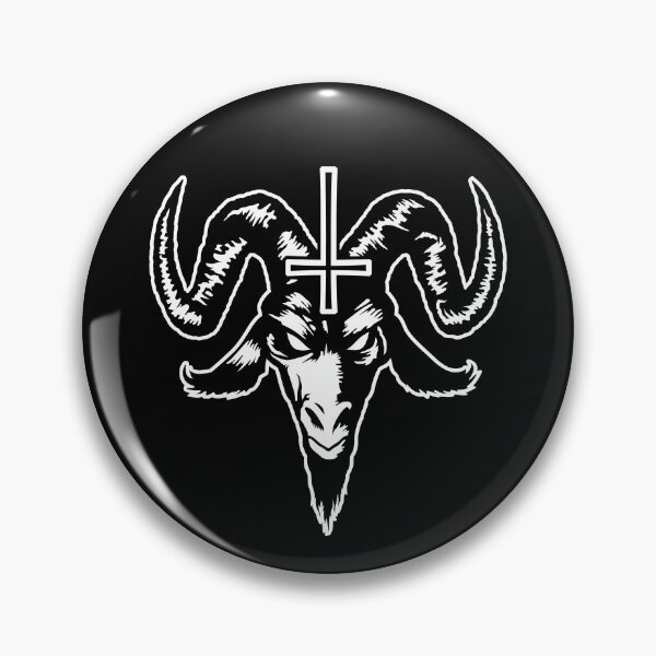 Item preview, Satanic Goat Head with Cross (white) designed and sold by Mystic-Land.