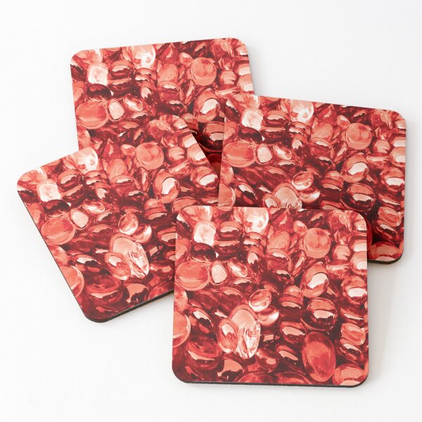 Item preview, Red Smooth Glass Stone Mosaic  designed and sold by GnuArt.