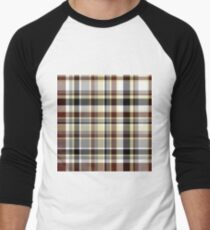 Plaid - Brown Men's Baseball ¾ T-Shirt