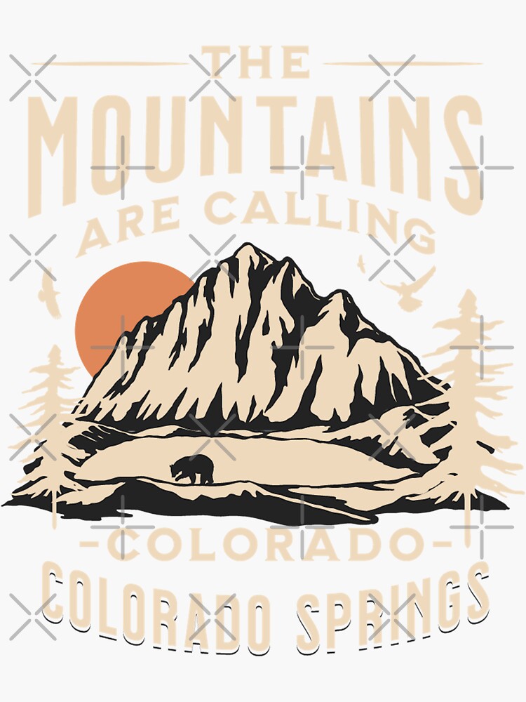 "Vintage Colorado The Mountains are Calling Colorado Springs" Sticker