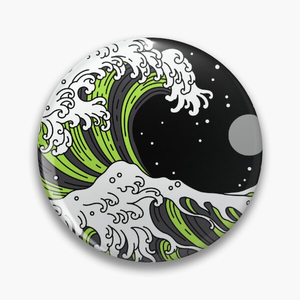 Item preview, Circular Japanese Wave with Night Sky. Agender Pride designed and sold by Subtle Pride Shop.