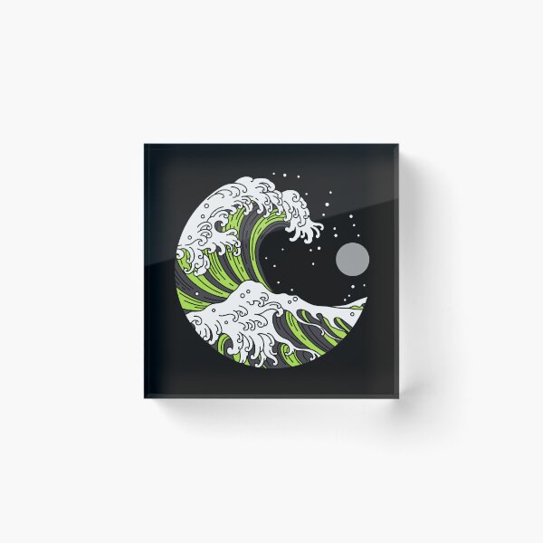 Item preview, Circular Japanese Wave with Night Sky. Agender Pride designed and sold by Subtle Pride Shop.