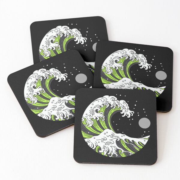 Item preview, Circular Japanese Wave with Night Sky. Agender Pride designed and sold by Subtle Pride Shop.