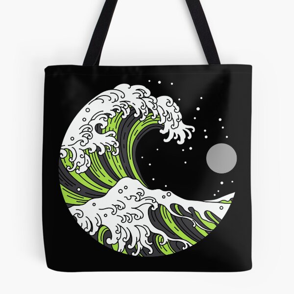 Item preview, Circular Japanese Wave with Night Sky. Agender Pride designed and sold by Subtle Pride Shop.