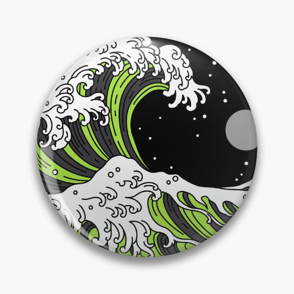 Item preview, Circular Japanese Wave with Night Sky. Agender Pride designed and sold by Subtle Pride Shop.