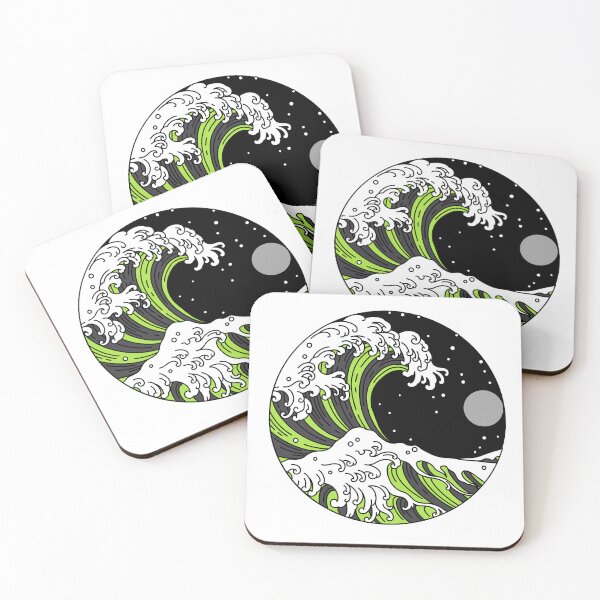 Item preview, Circular Japanese Wave with Night Sky. Agender Pride designed and sold by Subtle Pride Shop.