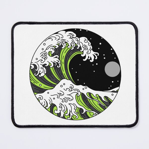 Item preview, Circular Japanese Wave with Night Sky. Agender Pride designed and sold by Subtle Pride Shop.