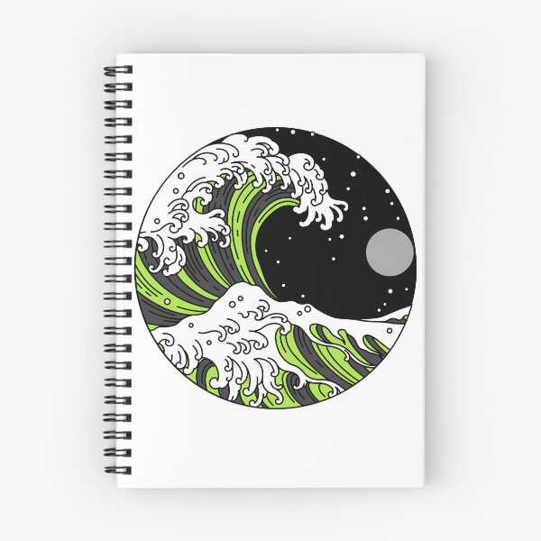 Item preview, Circular Japanese Wave with Night Sky. Agender Pride designed and sold by Subtle Pride Shop.