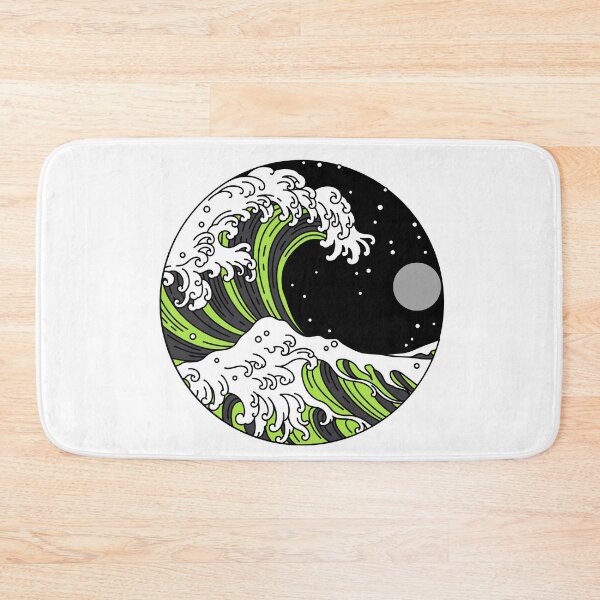 Item preview, Circular Japanese Wave with Night Sky. Agender Pride designed and sold by Subtle Pride Shop.