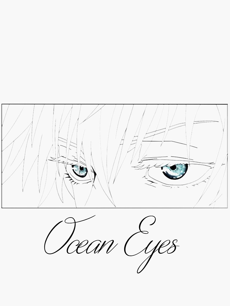 "GOJO SATORU OCEAN EYES" Sticker for Sale by islemsnani Redbubble