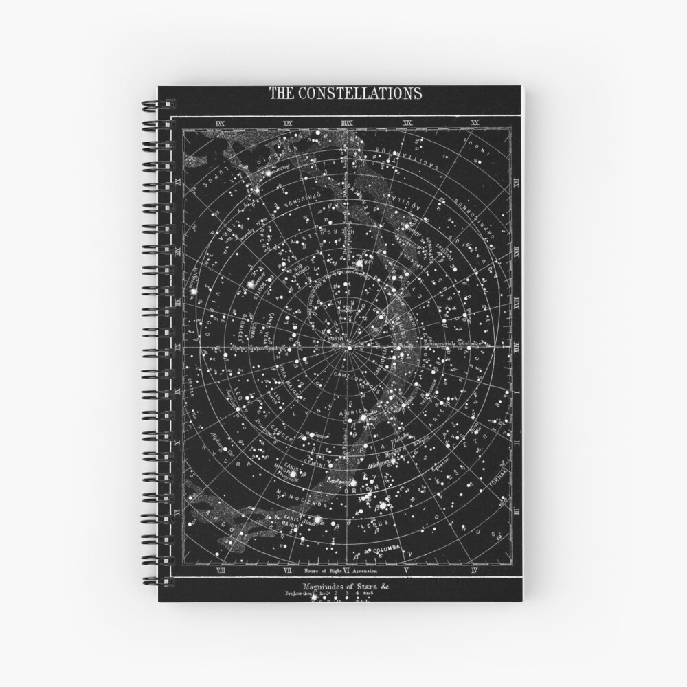 Cuaderno De Espiral Mapa De Astronomía Antigua Estrella De Constelación Antigua Vintage 9114