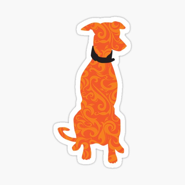 Item preview, Whippet Dog Silhouette Illustration in Orange designed and sold by PetsIllustrated.