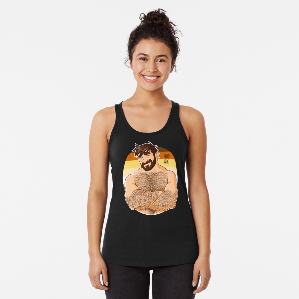 ADAM LIKES CROSSING ARMS - BEARPRIDE Racerback Tank Top