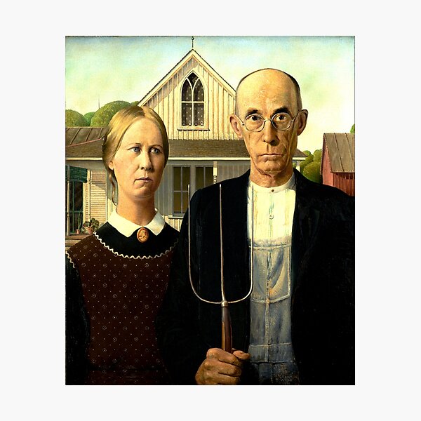 painting of a couple with a pitchfork