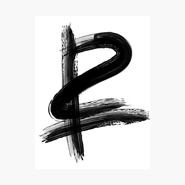Vista previa del artículo con la obra «Pincelada Blanco y Negro», diseñado y vendido por Mateus Andrade.
