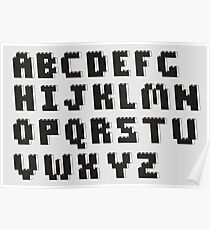 Brick Font Alphabet Poster