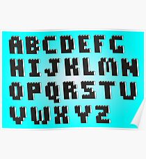 Brick Font Alphabet Poster
