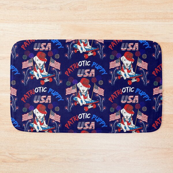 Item preview, Cute American Flag Puppy Skateboarding designed and sold by WoodburyLake.