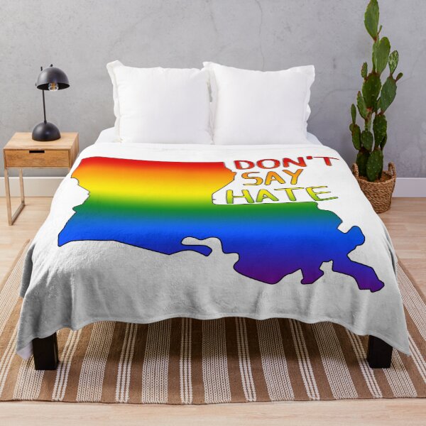 Item preview, Don't Say Hate - Oppose Don't Say Gay - Rainbow Louisiana Silhouette - LGBTQIA2S+ designed and sold by SayWhatYouFeel.