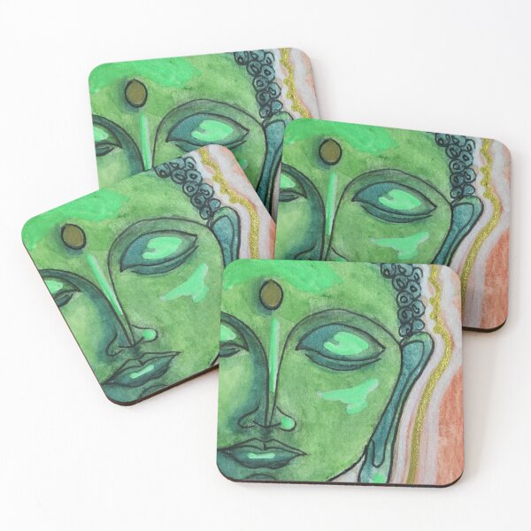 Item preview, Green Buddha Meditation Artwork by Jolene Edwards designed and sold by CurlyClaraBelle.