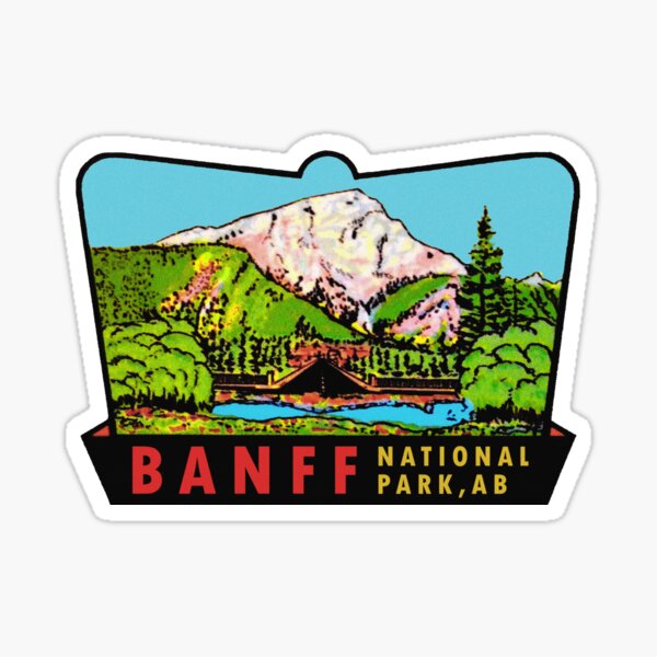 Item preview, Banff Alberta Canada National Park Vintage Travel Decal designed and sold by hilda74.
