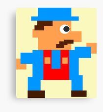 Retro Video Game Character in Pixels Canvas Print