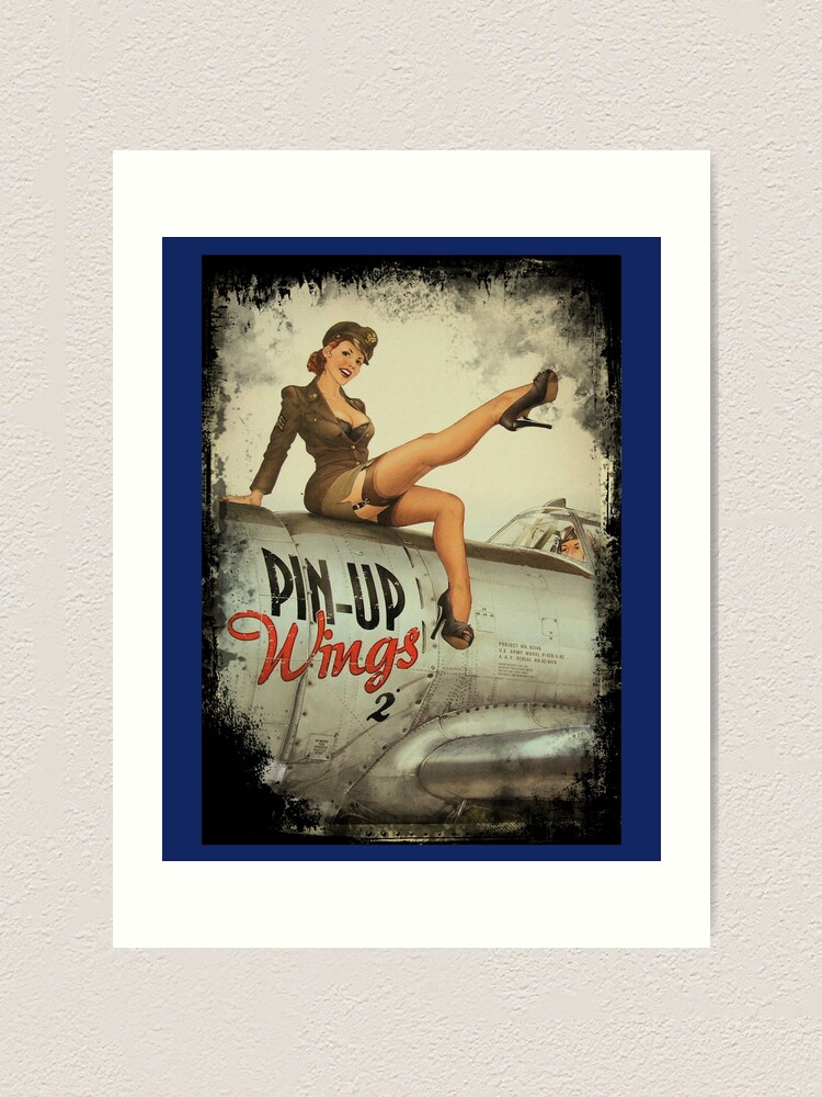 1940s Wwii Pinup Gams Aircraft Art 53 Classic Graphic Womens Hot Search Art Print For Sale 2277