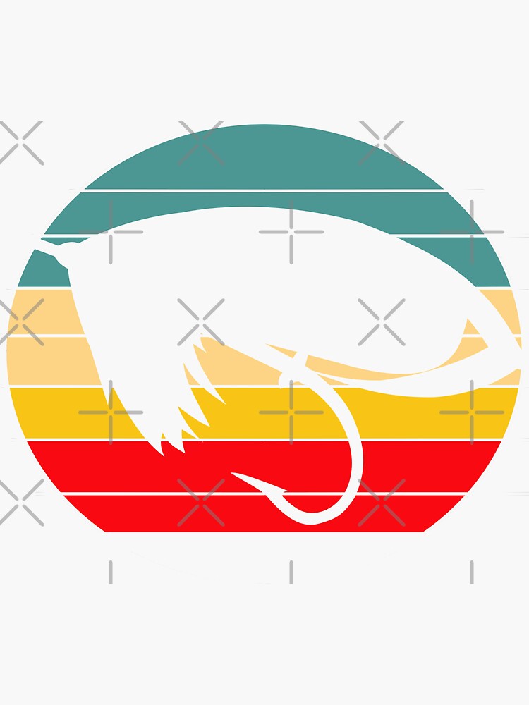 "Vintage fly fishing sunset" Sticker by phys Redbubble