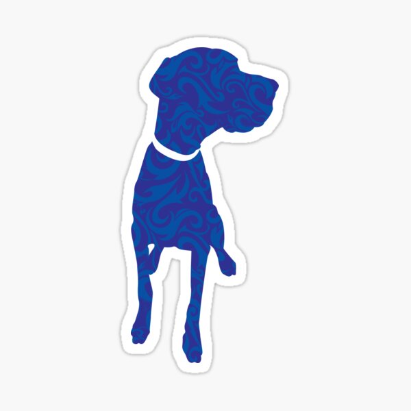 Item preview, Great Dane Dog Silhouette Illustration in Blue designed and sold by PetsIllustrated.