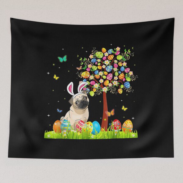 Item preview, Bunny Pug Easter  designed and sold by tranhungtdu.