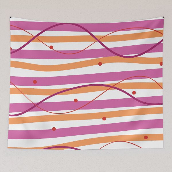Item preview, Fun Wavy Pattern in Pink and Orange designed and sold by Ispeakgeek.
