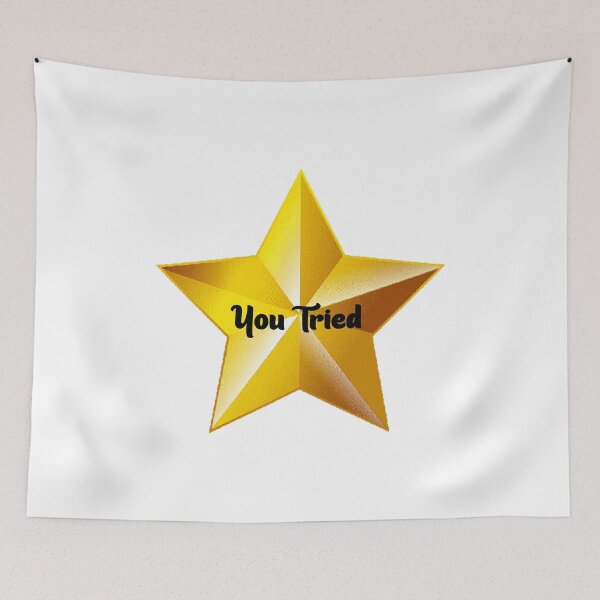 Item preview, You Tried Gold Star -  Meme Metallic Gold Comic Sans Yellow Stars Shiny designed and sold by Farid1Shop.