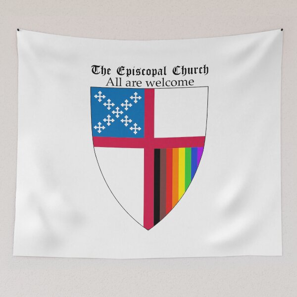 Item preview, Extra Large Episcopal Church - 8 Colour LGBTQ+ Pride Shield All Are Welcome designed and sold by litmusician.