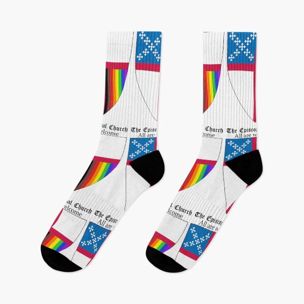 Item preview, Extra Large Episcopal Church - 8 Colour LGBTQ+ Pride Shield All Are Welcome designed and sold by litmusician.