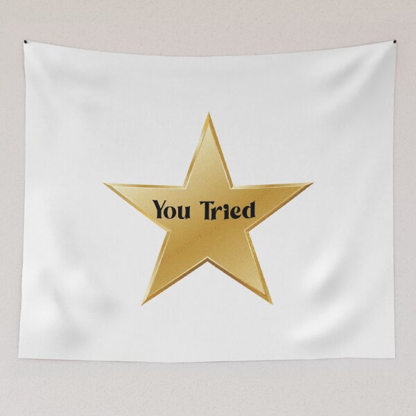 Item preview, You Tried Gold Star -  Meme Metallic Gold Comic Sans Yellow Stars Shiny designed and sold by Farid1Shop.