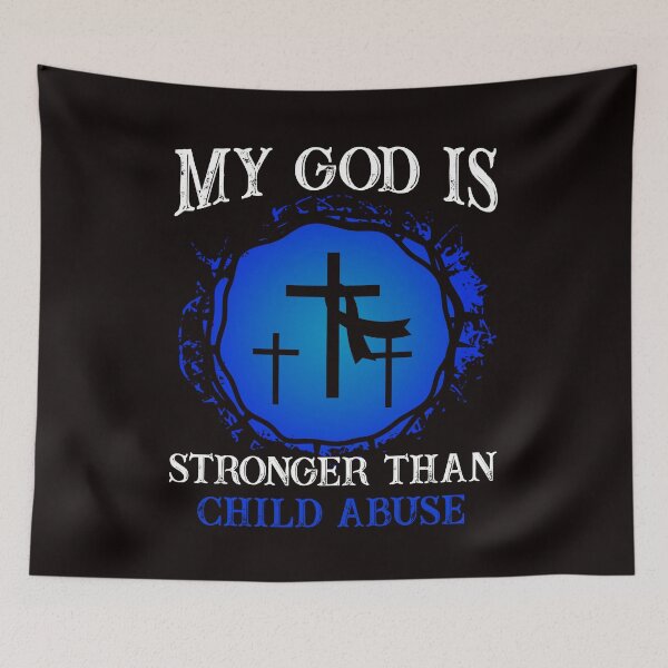 Item preview, God Child Abuse Prevention Month Religion Blue Ribbon April designed and sold by TomGiantDesigns.