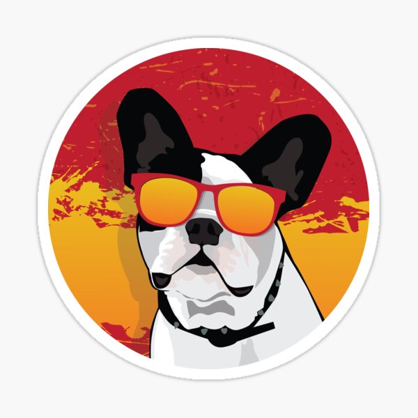 Item preview, French Bulldog or Boston Terrier in Sunglasses Illustration designed and sold by PetsIllustrated.