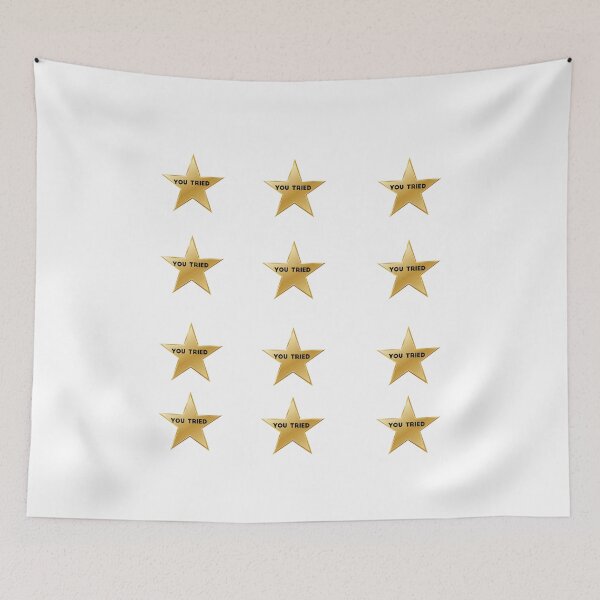 Item preview,  You Tried Gold Star -  Metallic Gold Comic Sans Yellow Stars Shiny designed and sold by Farid1Shop.