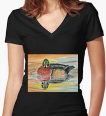 Woodie Women's Fitted V-Neck T-Shirt