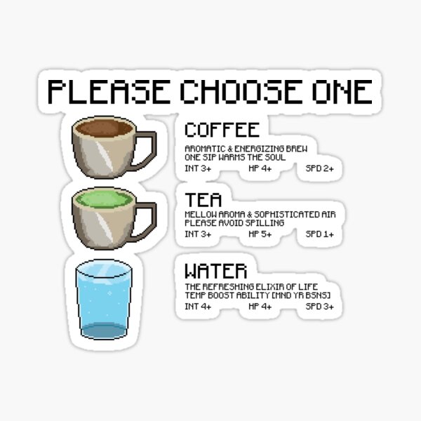 Coffee, Tea or Water Sticker