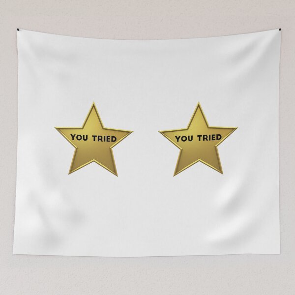 Item preview,  You Tried Gold Star -  Meme Metallic Gold Comic Sans Yellow Stars Shiny designed and sold by Farid1Shop.